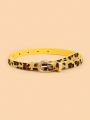 Boho Style PU Belt Leopard Print Thin Belt Women Dress Slim Fit Women Dress Custom Belt.