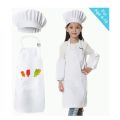 Kids Chef Outfit Apron Set Chef Hat Aprons for Kids – Boys Girls Adjustable Kid Chef Costume Kitchen Cooking and Baking Wear (4-15 Years Old, White). 