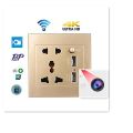 Wifi Ip 1080p Camera Dvr Wall Plug Socket Video Record Cctv Wall Camera. 