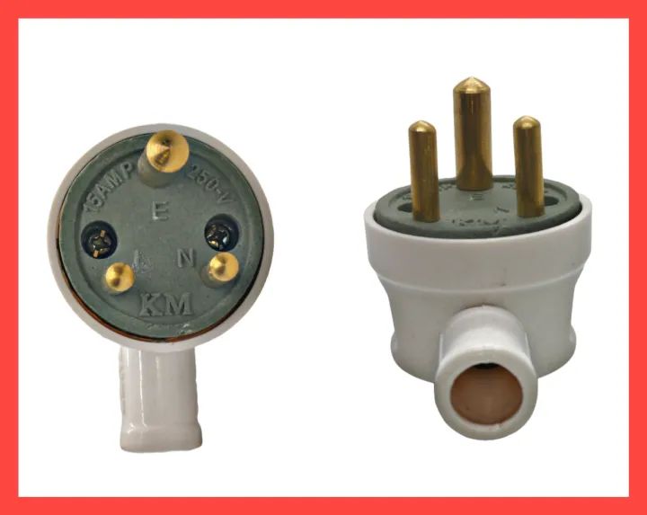 3 Pin Male Power Plug Side Entry (shoe) Porcelain Base High Quality