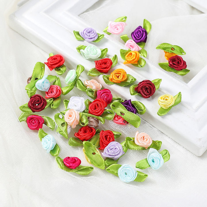 50Pcs Mini Rose Artificial Flowers Heads 2cm Buds Fabric Flower Wedding ...