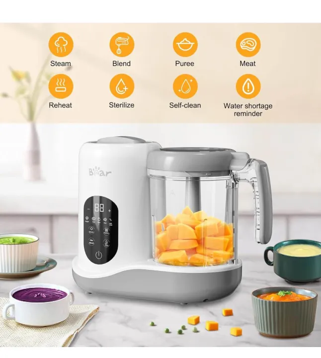 BEAR%202024%20Baby%20Food%20Maker%20%7C%20One%20Step%20Baby%20Food%20Processor%20Steamer%20Puree%20Blender%20%7C%20Auto%20Cooking%20&%20Grinding%20%7C%20Baby%20Food%20Puree%20Maker%20with%20Self%20Cleans%20%7C%20Touch%20Screen%20Control,%20White%20-%20Image%202