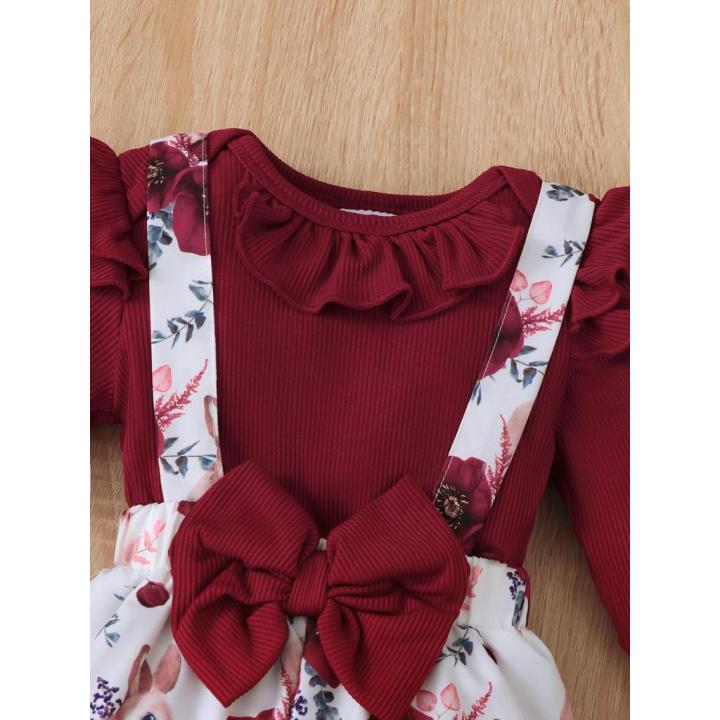 3PCS%20Clothes%20Outfits%20for%201-24Months%20Newborn&Toddler%20Baby%20Girl%20Long%20Sleeves%20Romper+Flower%20Strap%20Pants%20Cute%20Christmas%20Costume%20-%20Image%205