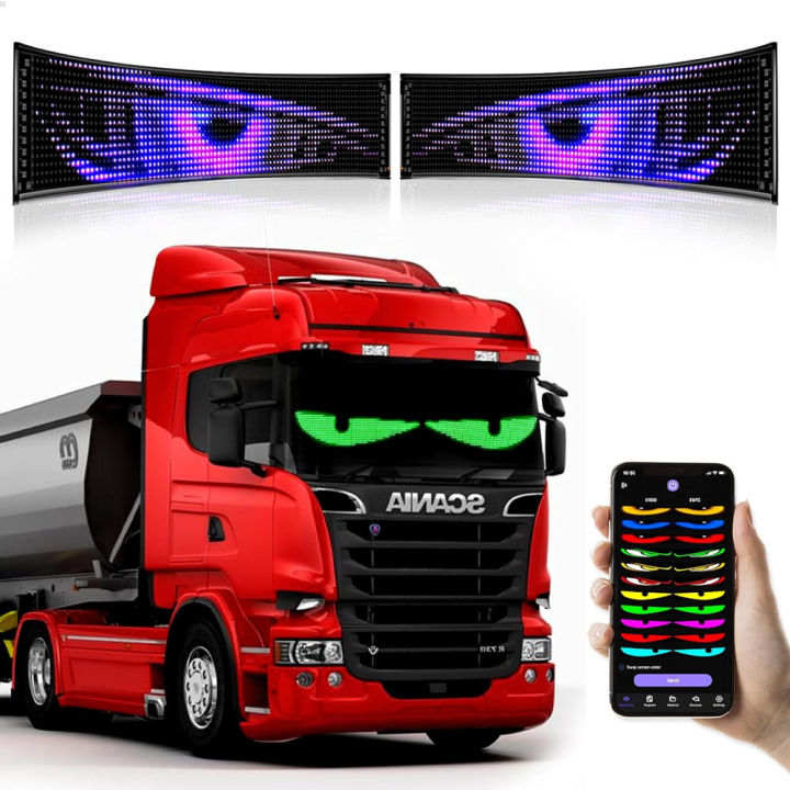 RGB LED Car Matrix Pixel Panel Truck Eyes Sign Animation DIY ...