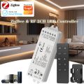 Zigbee 2CH LED Controller DC 12V 24V Smart Dimmer Match with10-Key CCT Wireless Remote for CCT LED Strip Works with Alexa . 