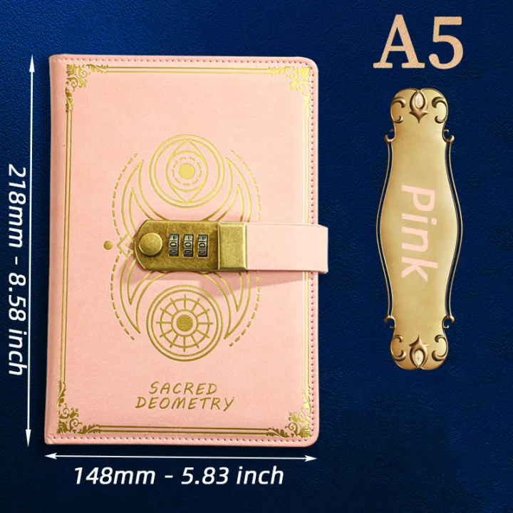 Retro Password Book A5 With Lock Diary Notebook Creative Traveler ...