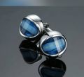 High quality blue water pearl white plated cufflinks for men shirt cufflinks. 