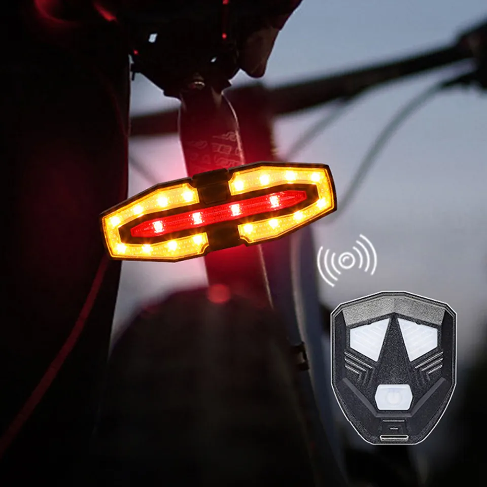 Clearance】 Rechargeable Bike Tail Light with Turn Signals Bicycle