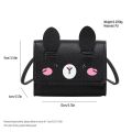 Womens Mini Cartoon Small Square Bag Cute Cat Shaped Shoulder Bag Simple Crossbody Bag.