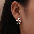 Stainless Steel Earrings New Classic Kpop Sweet Double Stars Temperament Girl's Daily Wear Pendants Earrings For Women Jewelry.