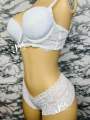 White Colour Soft Comfortable Net Pushup Foam Bra and Panty Set for Sexy Women Couple. 