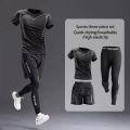 New Men's Sportswear 1-5Pcs Suit  All-Season Running Cycling Fitness Quick Drying Clothing Jogging Training Men's Track Suit Set. 