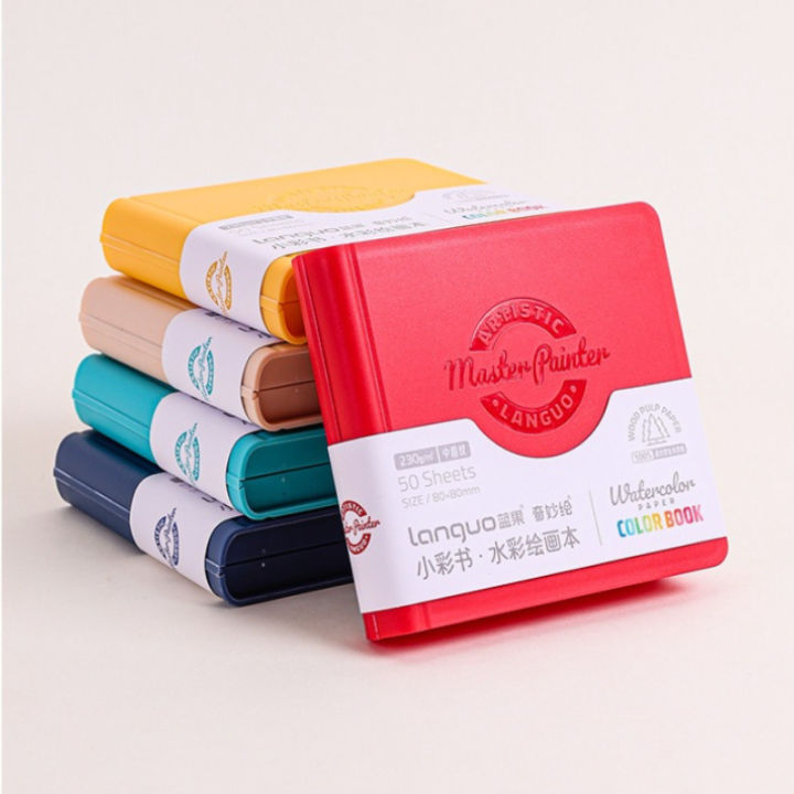 Languo%20Watercolor%20Painting%20Book%20Tearable%20Drawing%20Notebook%20Sketchbook%20Handbook%20230gsm%20Paper%2050sheet%20Mini%20Portable%20Art%20Drawing%20Pad%20-%20Image%203