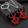 Anime Berserker Symbol Pendants Necklacefor Men Women Keychain Collection Halloween Jewelry Cosplay Accessories for Fans.