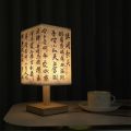 LED  Decoration Table Lamps Simple Chinese Style Dimmable Plug Night Light Fabric Lampshade Square Bedroom Bedside Desk Lights. 