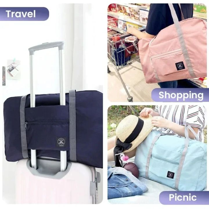 Lightweight%20Foldable%20Travel%20Duffel%20Bag:%20Unisex%20Tote%20Carry-On%20Luggage%20for%20Weekenders%20&%20Overnight%20Stays%20-%20Image%205
