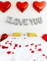 8 Pcs "I Love You" Foil Balloons – Romantic Decoration Set for Anniversary, Proposal, Valentine’s Day – Red, Silver, Gold Optional. 