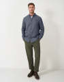 Crew Clothing UK Men’s Flannel Herringbone Shirt – Blue Multi | Regular Fit 100% Cotton | Long Sleeves | Sold by Moonwalk. 