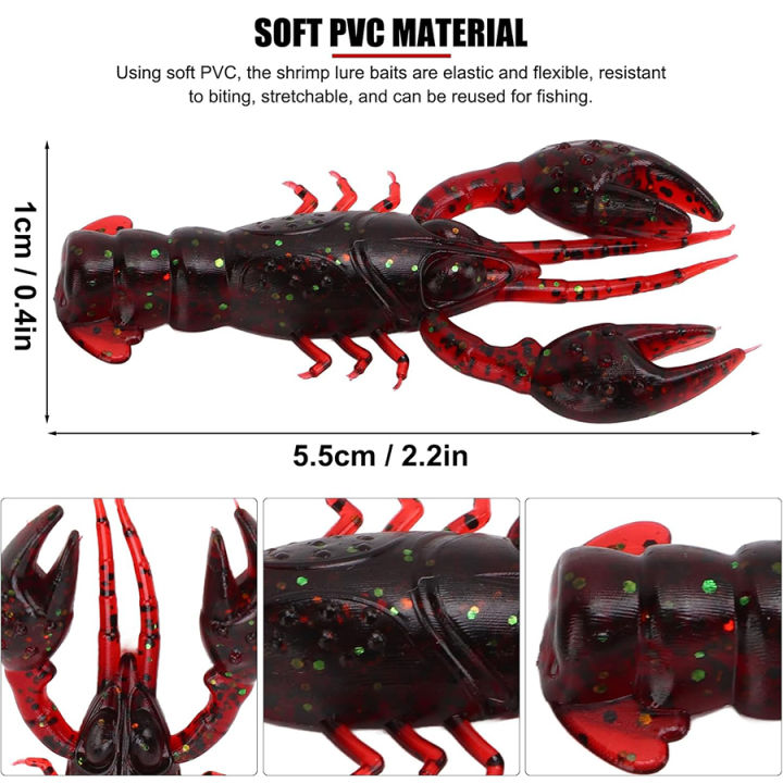 20pcs%20Crawfish%20Artificial%20Bait%20Shrimp%20Lobster%20Claw%20Lure%20For%20Bass%20Trout%20Pike%20Salmon%20Soft%20PVC%20Fishing%20Lures%20Swimbait%205.5cm/2.3g%20-%20Image%204