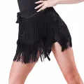 Black Fringe latin Dance Skirts for women girls latin salsa rumba practice dance wrap skrits jazz dance hip scarf. 