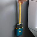 New Design Cloud Shape Silicone Toilet Brush with Box and Self Adhesive Sticker. 