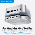 PULWTOP Mac Mini M4 Dock with 4TB SSD Enclosure, HDMI 4K 60Hz, USB A 2.0, SD/TF, Audio for Mac Mini M6, M5 Pro, M4/ M4 Pro. 