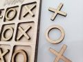 10-Piece Premium Wood Tic-Tac-Toe Board Game 6" Outdoor/Indoor Party Set Toy for Children/Adults, Classic Coffee. 