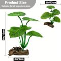 1pc Artificial Aquarium Plants Realistic Floating Leaves Sturdy Stem, Reptile Terrariums Low-Maintenance Water Tank Decoration.