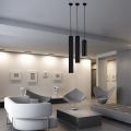 Long Tube Light LED Pendant Lights Cylinder Tube Hanging Light Black Cylinder Adjustable Suspension Lighting 4 Different sizes. 