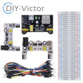 3.3V/5V MB102 Breadboard Power Module+MB-102 830 Points Prototype Bread board For Arduino DIY Kit +65 Flexible Jumper Wires. 