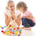 Preschool Learning Educational Wooden Alphabet ABC Puzzle For Kids. 