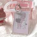 Acrylic  Photo Card Holder Anti-lost Keychain 3 Inch INS White Idol Protective Case Bag Bus Cards Sleeves Supplis. 