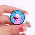Cartoon Movie Peripheral Dog Brooch Enamel Pins Cute Pink Animal Dog Brooches Clothes Lapel Badges Jewelry Gift for Kids Friends.