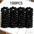 1/6/16/32/100pcs bulk satin scrunchies suitable women elegant black 10cm headwear hair ties accessories casual cute. 