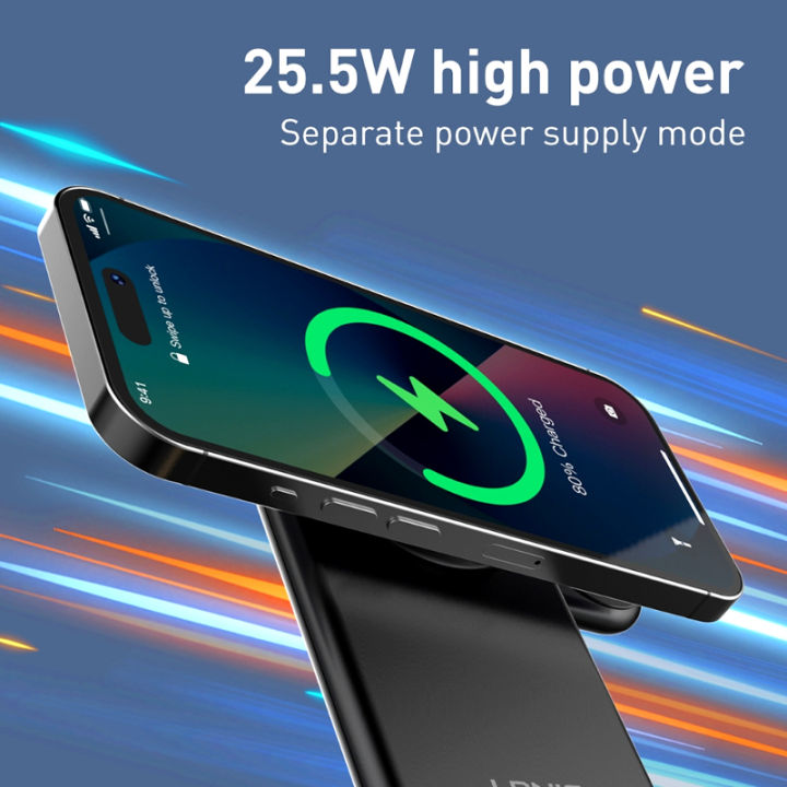 LDNIO Original WL02 5-in-1 Multi-Functional Wireless Charger & Stand – MagSafe Charging Station for Mobile Phones, Earphones, Smartwatches, and Night Lights