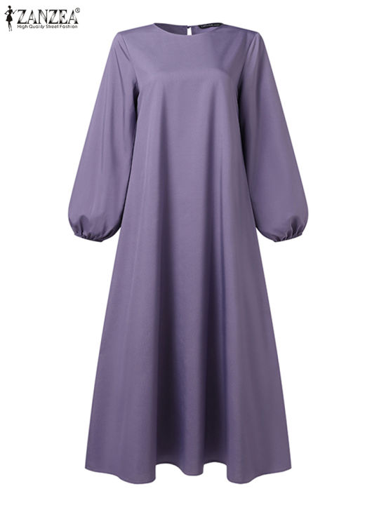 ZANZEA%20Muslim%20Women%20Summer%20Abaya%20Sundress%20Solid%20Islamic%20Clothing%20Marocain%20Vestido%20Robe%20Femme%20Fashion%20Long%20Sleeve%20Kaftan%20Dress%20-%20Image%205