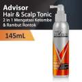 MAKARIZO ADVISOR anti hair fall defense hair & scalp tonic ROOT STRENGTHENING AND REDUCE DANDRUFF MEMPERKUAT AKAR RAMBUT DAN MENGURANGI KETOMBE 145ml. 