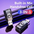 USB Bluetooth 5.0 Transmitter Receiver Mic 3 in 1 EDR Adapter Dongle 3.5mm AUX for TV PC Headphones Home Stereo Car HIFI Audio.