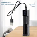 1 Slot Charger Rechargeable Lithium Battery for 16340 14500 18650 26650 3.7V Lithium Battery USB Fast Charge. 