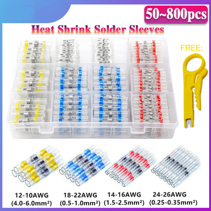 thumbnail image 2 of 210pcs Heat Shrink Solder Seal Wire Connectors - Waterproof Butt Crimp Kit 10-26 AWG 2 of 3