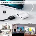 Lightnin to HDMI cable converter phone pad to display screen model L8-3SE Computer TV and projector. 