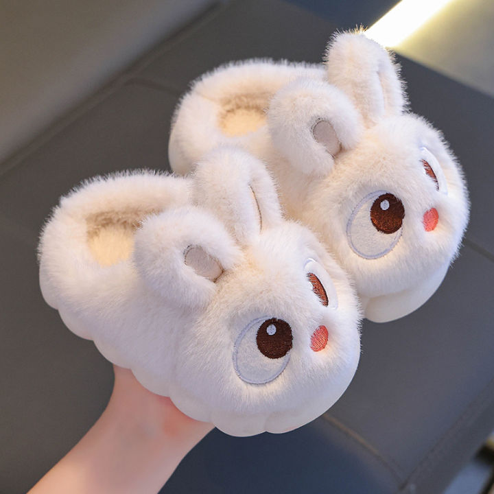 New%20Winter%20Cute%20Big%20eyed%20Rabbit%20Children's%20Waterproof%20Warm%20Non-slip%20Fluffy%20Slippers%20For%20Girls%20Boys%20Kids%20Indoor%20Home%20Cotton%20Shoes%20-%20Image%204