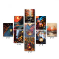 Wall Decor 9 Piece PVC Combo Set for Home and Office 6x8 Inch. 