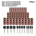 CMCP 102/132pcs Sanding Drum Set 1/4 3/8 1/2 Inch Sanding Bands With Sanding Mandrels For Nail Dremel Accessories. 