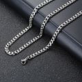 Men 3D Vertical Necklace Geometry Stainless Steel Cuban Necklace Temperament Cool Vertical Pendant Necklace. 