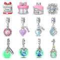 New 925 Silver Plated Princess Wishing Bottle Birthday Present Charms Beads Fit Original Bracelets Necklace Fine DIY Jewelry. 