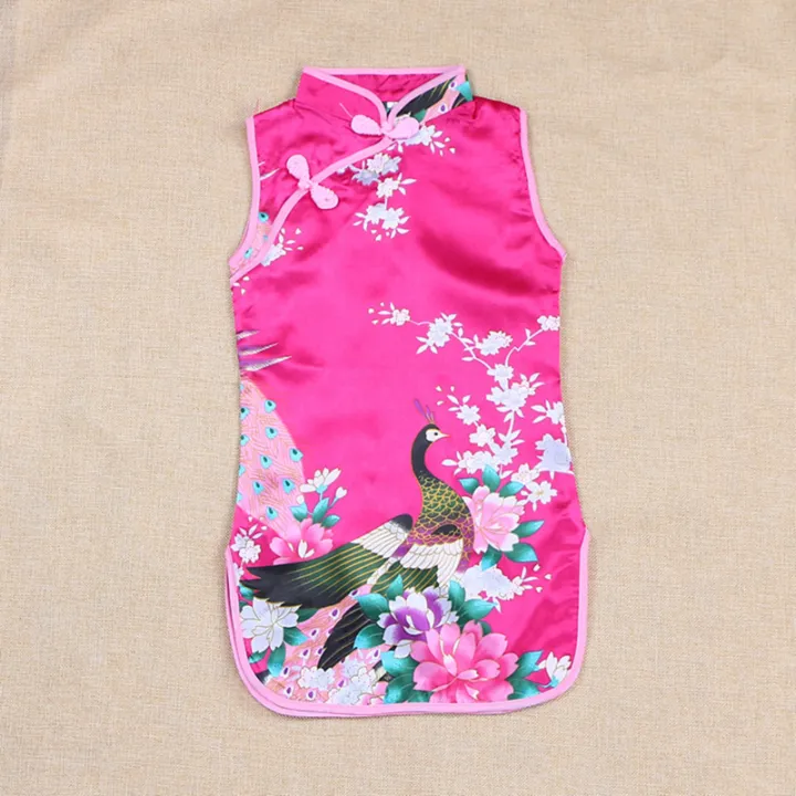 Cheongsam%20Dress%20Baby%20Girl%20Qipao%20Summer%20Clothes%20Peacock%20Sleeveless%20Slim%20Traditional%20Dress%20Child%20Girls%20Clothes%20Chinese%20Style%20-%20Image%203