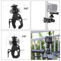 360° Motorcycle Bike Camera Holder Handlebar Mount Bracket 1/4 Metal Stand for GoPro Hero 12 11 10 9 8 7 6 5 DJI Action Cameras. 