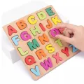 Wooden Alphabet |  Puzzles & Numbers Count Board, Colorful ABC Uppercase Letters/Numbers/Shapes for Kids Toddlers Preschool Early Learning Educational Toys. 