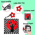 Baby Soft Cloth Books, High Contrast Black and White Crinkle Washable Foldable, Sensory Educational Toy, Perfect Birthday . 